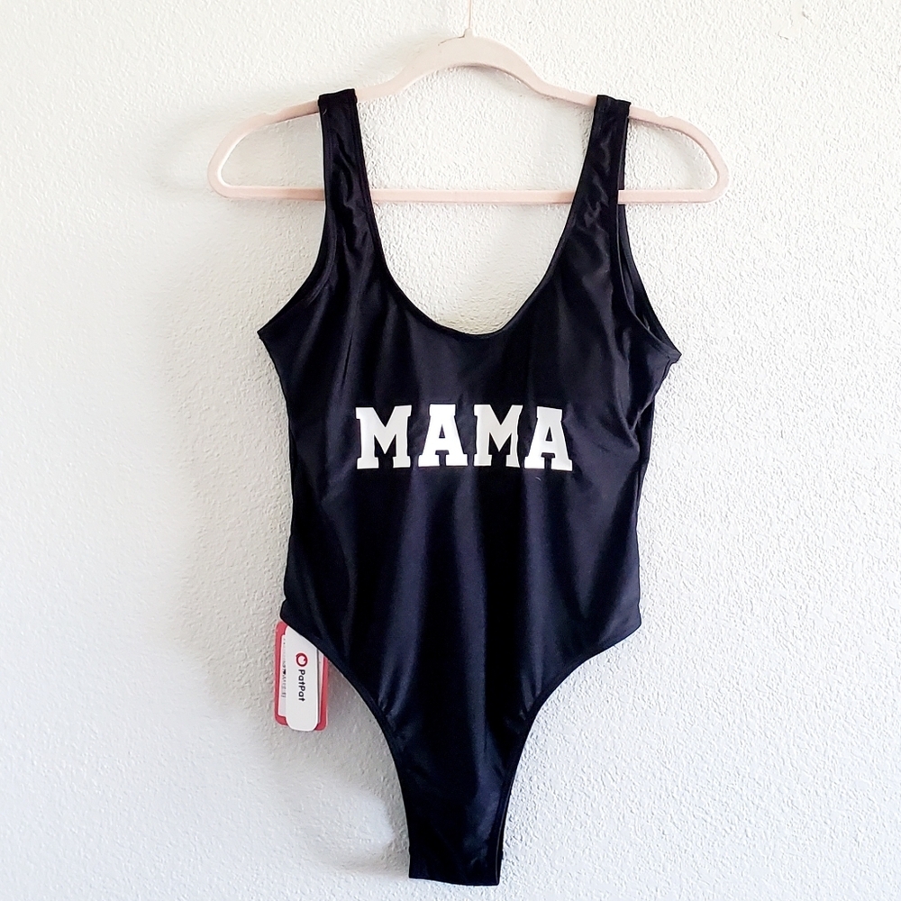 Pat Pat MAMA One Piece Swimsuit NWT Black Small